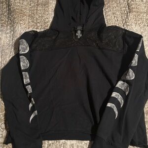 Black V-Neck Sweater with Moon Phases